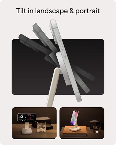 Mophie Wireless Charging Stand - Qi2-Certified, MagSafe Charger for iPhone - color: White, size: Charging Stand