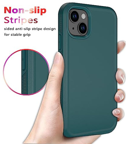 Diverbox for iPhone 14 case [Shockproof] [Dropproof] [Tempered Glass Screen Protector ],Heavy Duty Protection Phone Case Cover for Apple iPhone 14 (Dark Green-2in1) - color: Dark Green-2in1
