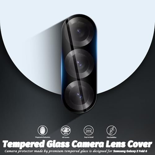 Orzero (3 Pack) Camera Lens Protector Compatible for Samsung Galaxy Z Fold 6, Protector de Cámera Tempered Glass 9 Hardness High Definition Anti-Scratch Case Friendly Does not Affect Night Shots - size: Samsung Galaxy Z Fold 6