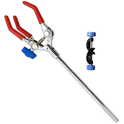 Lab Clamp 3 Prong Finger with Lab Stand Clamp Holder Boss Head - style: 3 finger clamp+stand clip