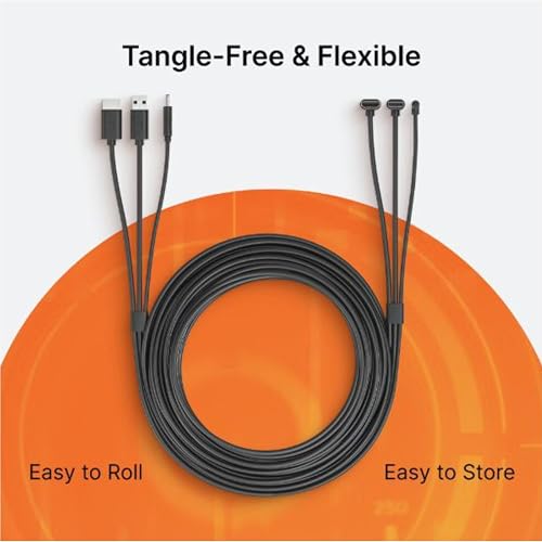 Skywin 3 in 1 Flat HTC Vive Compatible Cable - 5 Meters / 16 Feet - Black - size: 5 Meter, style: Flat