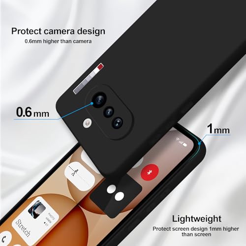 GiiYoon Silicone Case for Nothing Phone 4a, Black - color: Black, size: Nothing Phone 4a