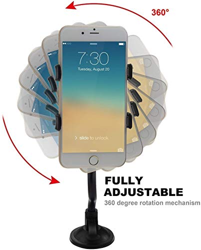 ivoler Car Phone Mount Windshield, Long Arm Clamp Universal Windshield