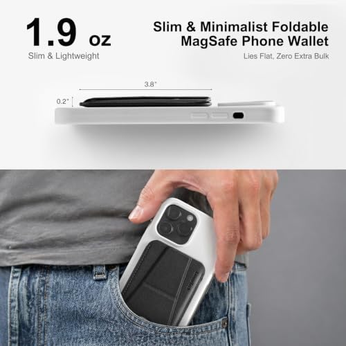 Tap & Go MagSafe Wallet Stand, 1-Card Magnetic Phone Wallet - color: Black