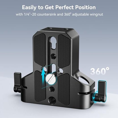 SmallRig Quick Release Plate for Arca Swiss, with 1/4"-20 & 3/8"-16 Screw - style: Base Plate+Lens Support