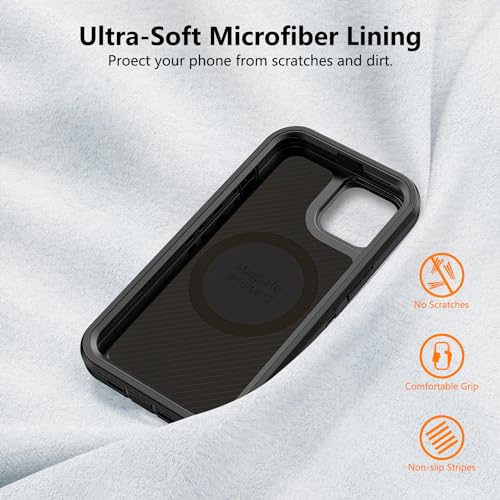 TUTUKII Magnetic for iPhone iPhone 15, 14 & 13 Case Black | MagSafe Compatible, Rugged, Tough, Heavy Duty, Shockproof, Tri-Layer, 6.1-Inch, - color: Black