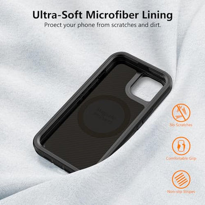 TUTUKII Magnetic for iPhone iPhone 15, 14 & 13 Case Black | MagSafe Compatible, Rugged, Tough, Heavy Duty, Shockproof, Tri-Layer, 6.1-Inch, - color: Black