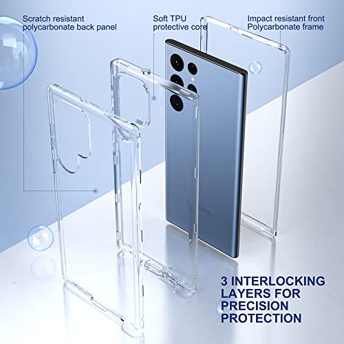 ULAK Clear for Galaxy S23 Ultra Case, Heavy Duty Shockproof Case Soft TPU Bumper Cover Transparent Protective Phone Case for Samsung Galaxy S23 Ultra 5G 6.8 inch - HD Clear - color: Clear