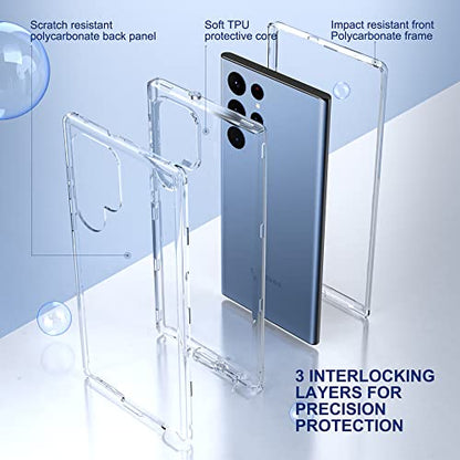 ULAK Clear for Galaxy S23 Ultra Case, Heavy Duty Shockproof Case Soft TPU Bumper Cover Transparent Protective Phone Case for Samsung Galaxy S23 Ultra 5G 6.8 inch - HD Clear - color: Clear