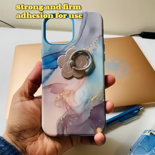 4 Pcs Cell Phone Ring Holder Flower,360 Rotate and 180°Angle Adjustable Metal Finger Ring Socket Grip Kickstand for Smartphones