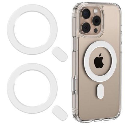 Universal MagSafe Ring, 2 PCS Magnet Sticker Magnetic Adapter Ring - color: White