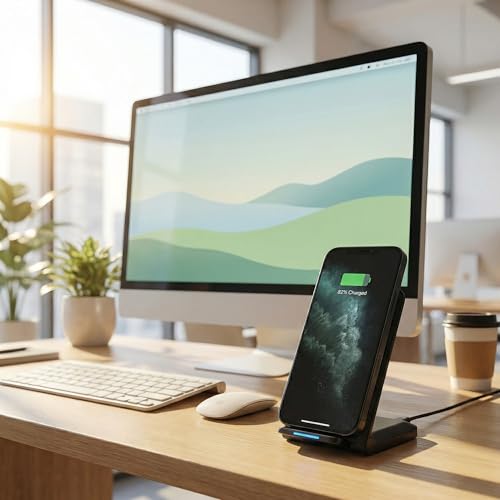 2 Pack Fast Wireless Charger, 15W Max Wireless Charging Pad, Ultra Slim Charging Station for iPhone 17/16/15/14/13/12/11 Series, Samsung Galaxy S25/S24/S23/S22/S21/S20, Note 20/10