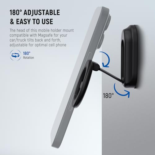 NEEWER Magnetic Phone Holder for Car, Dual Sided Magnet Cell Phone Mount Compatible with MagSafe iPhone, Car Stand Accessories for Dash Windshield Navigation Glass Gym Video Recording, PA118 - style: PA118
