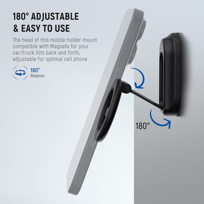 NEEWER Magnetic Phone Holder for Car, Dual Sided Magnet Cell Phone Mount Compatible with MagSafe iPhone, Car Stand Accessories for Dash Windshield Navigation Glass Gym Video Recording, PA118 - style: PA118