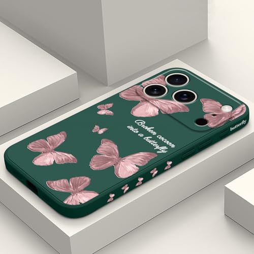 LEECG for iPhone 17 Pro Max Case, Flower Protective Bumper Slim Soft Phone Cover for iPhone 17 Pro Max 6.9 inch, Butterfly Green - color: Butterfly Green, size: for iPhone 17 Pro Max