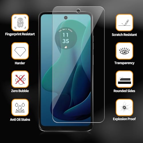 3 Pack for Motorola Moto G 5G (2024) / XT2417 Tempered Glass Screen Protector, Scratch-Proof, Bubble-Free,HD Transparent, 9H Hardness,Bubble Free,Case Friendly - size: Moto G 5G 2024 (3 Pack)