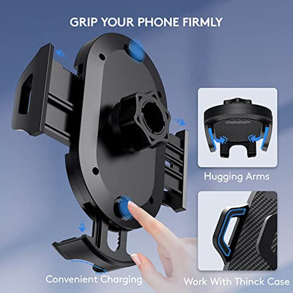 Universal Car Phone Holder Adjustable Phone Mount for Windshield - color: black