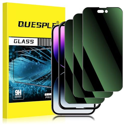 [3 Pack] for iPhone 14 Pro Max Green Privacy Screen Protector - size: iPhone 14 Pro Max