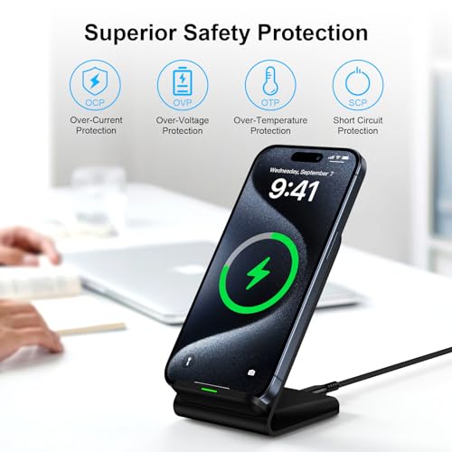 Samsung Wireless Charger Fast Charging Stand Desk Phone Charger Stand - color: Black