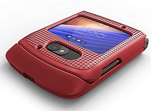 Grid Series for Motorola RAZR 5G (2020) Flip Phone Case - Bold Red | Slim Hard Shell Cover, Satisfying Texture, Matte, For Moto XT2071 - color: Red