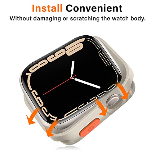 Amizee Rugged Case Compatible with Apple Watch Case Series 9/8/7 41mm SE 3/2/1 Series 6/5/4 40mm, Soft TPU Shockproof Bumper Drop Proof Protective Cover Compatible with iWatch - Starlight - color: Starlight, size: 40mm/41mm