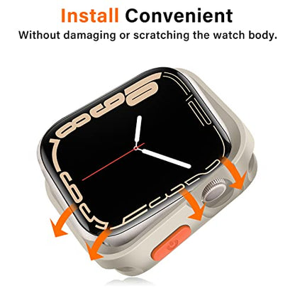 Amizee Rugged Case Compatible with Apple Watch Case Series 9/8/7 41mm SE 3/2/1 Series 6/5/4 40mm, Soft TPU Shockproof Bumper Drop Proof Protective Cover Compatible with iWatch - Starlight - color: Starlight, size: 40mm/41mm