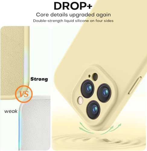 Vooii Compatible with iPhone 15 Pro Max Case, Upgraded Premium Silicone, [Camera Protection] [Soft Anti-Scratch Microfiber Lining] Shockproof Phone Case for iPhone 15 Pro Max 6.7 inch - Creamy Yellow - color: Creamy Yellow, size: iPhone 15 Pro Max