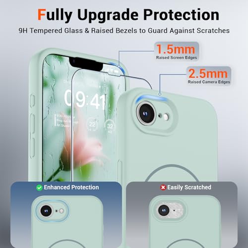 SUPFINE Silicone & Magnetic for iPhone 17e Case/iPhone 16e Case - color: Aquamarine, size: iPhone 17e/iPhone 16e