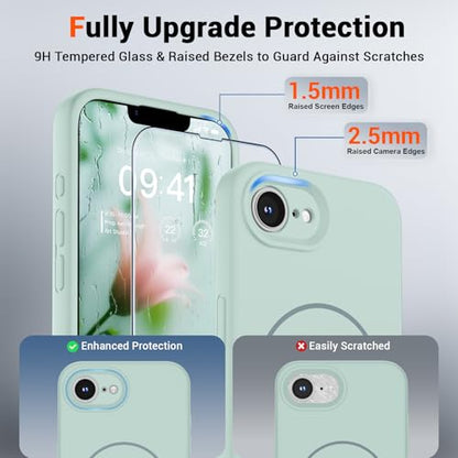SUPFINE Silicone & Magnetic for iPhone 17e Case/iPhone 16e Case - color: Aquamarine, size: iPhone 17e/iPhone 16e