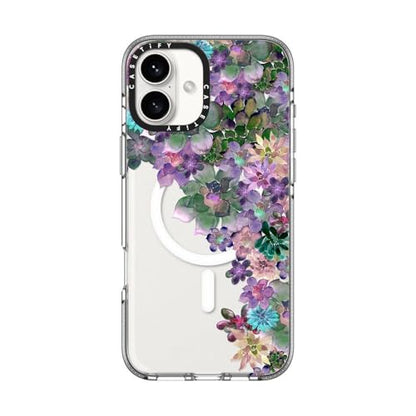 CASETiFY for iPhone 16 Plus Case - Impact Clear Compatible with MagSafe | Not Yellowing | 6.6 ft. 3x Military Grade Drop Protection | MY SUCCULENT GARDEN | Clear - color: MY SUCCULENT GARDEN, size: Iphone 16 Plus (6.7")