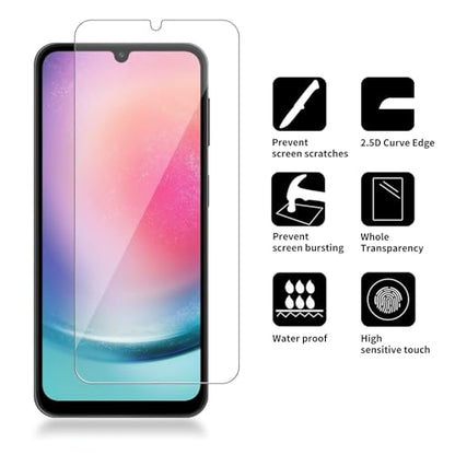 4 Pack Glass Screen Protector Compatible for Samsung Galaxy A24 / A24 5G / SM-A245F [9H Hardness]-HD Screen Tempered Glass, Scratch Resistant,Easy Install [Case Friendly] - size: Galaxy A24 / A24 5G