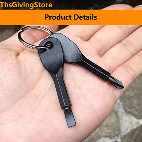 10PCS Pocket Keychain Screwdriver Tools Set, Outdoor Tool Gadgets Kit Travel Screwdriver Keychain with Key Ring for Dad Gift, Electrician, DIY