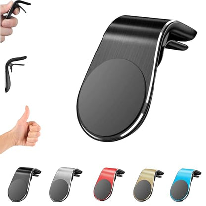 Phone Holder, Magnetic Phone Holder for Car, Mobile Phone Navigation Magnetic Bracket, 360° Adjustable Hands Phone Stand, Secure Clip-On Air Vent Phones Cradle for Driving - color: Black