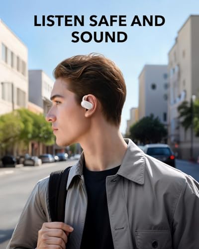 Soundcore V20i by Anker Open Ear Earbuds, Open Ear Headphones True Wireless - color: White