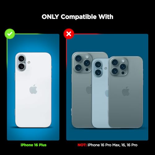 ENCASED Shockproof Case Compatible with iPhone 16 Plus - Ultra Protective Heavy Duty Magnetic Phone Cover, Rebel Series (Black, for iPhone 16 Plus) - color: Black, size: iPhone 16 Plus