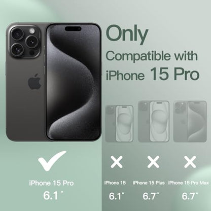 JETech Silicone Case for iPhone 15 Pro, Midnight Green | Silky Soft Touch, Shockproof Protection, Scratch Resistant, Microfiber Lining - color: Midnight Green, size: iPhone 15 Pro