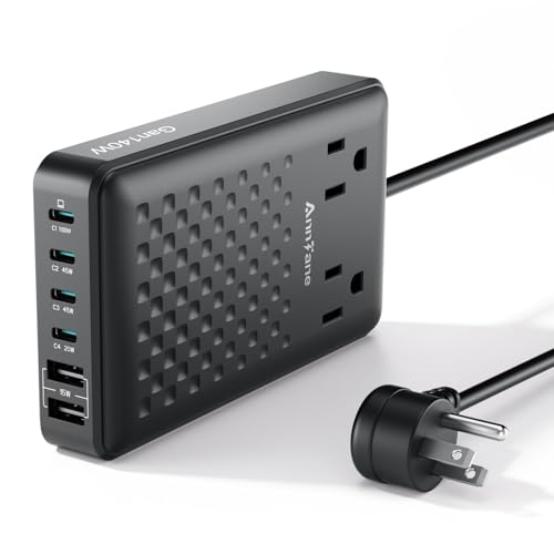 Charging Station 140W USB C Charger Block, Upgraded GaN III 8-in-1 Fast Charging Station Hub，PD 100W Laptop Charger Adapter Compatible with Compatible with MacBook Air/Pro,iPhone16/15,Galaxy S24 etc - color: Black PD 100W