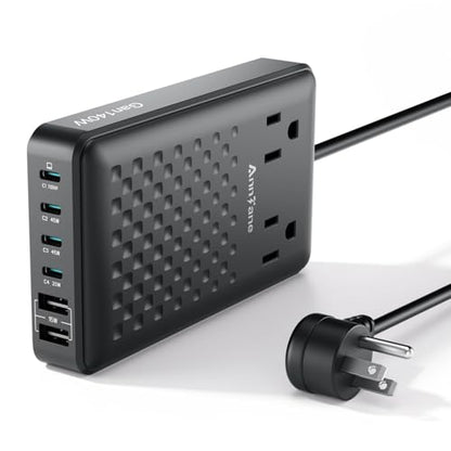 Charging Station 140W USB C Charger Block, Upgraded GaN III 8-in-1 Fast Charging Station Hub，PD 100W Laptop Charger Adapter Compatible with Compatible with MacBook Air/Pro,iPhone16/15,Galaxy S24 etc - color: Black PD 100W