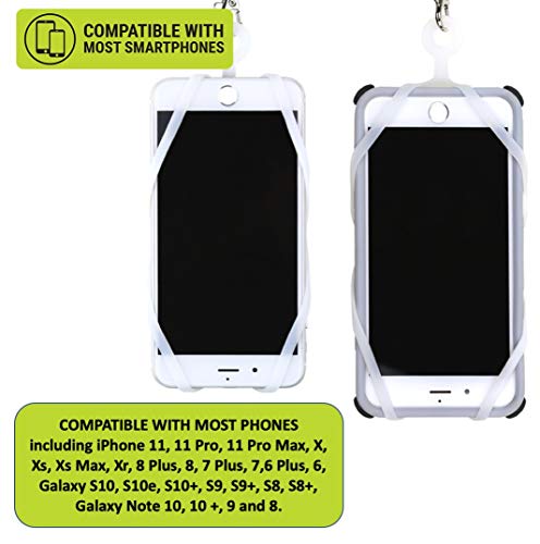 Gear Beast Cell Phone Lanyard - Mobile Phone Lanyard with Case Holder, Card Pocket, Soft Neck Strap, and Detachable Clip - Compatible with iPhone, Galaxy, & Most Smartphones - Skiing - color: Blue