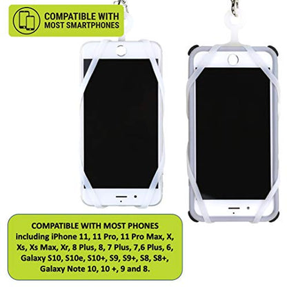 Gear Beast Cell Phone Lanyard - Mobile Phone Lanyard with Case Holder, Card Pocket, Soft Neck Strap, and Detachable Clip - Compatible with iPhone, Galaxy, & Most Smartphones - Skiing - color: Blue