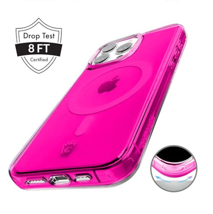 VELVET CAVIAR for iPhone 15 Pro Case Neon Hot Pink - Compatible with MagSafe - 10ft Drop Tested - color: Neon Hot Pink, size: 15 Pro
