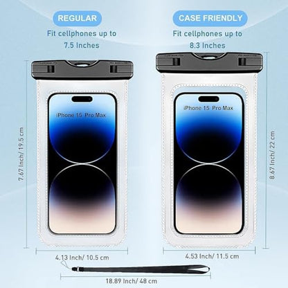 [1 Pack]-7.5" Waterproof Pouch, Waterproof Cell Phone Case Compatible for iPhone 16/15/14/13/12 Pro Max/11/11 Pro/SE/Xs Max/XR/8P/7 Galaxy, Phone Dry Bag for Beach Kayaking Travel - color: A1-1 Pack-Black-7.5"