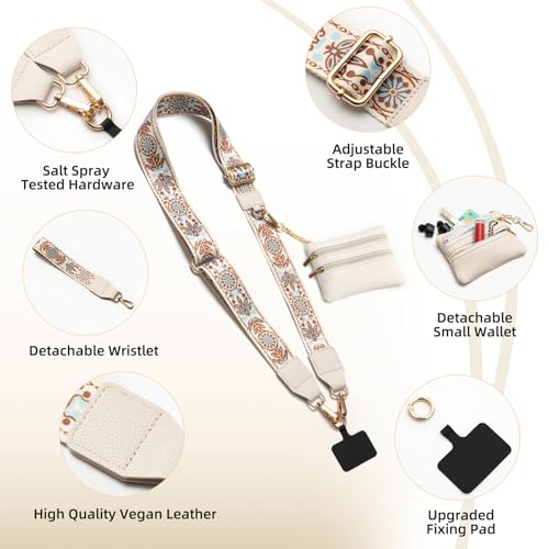 Cell Phone Lanyard Crossbody with Wallet, Versatile Clip and Go Phone Strap - color: N