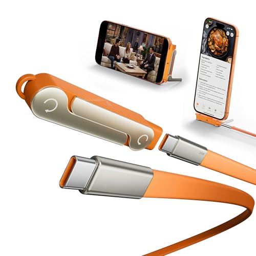 NKV 240w Stand Data Cable Invisible Foldable Holder Charger Cable - style: Orange, Data Cable Set