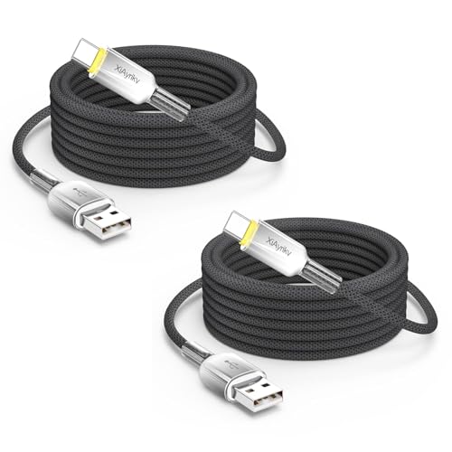 15FT USB A to USB C Cable 2-Pack, 60W 480Mbps Data, Nylon Braided - color: Grey Gradient, size: 15FT
