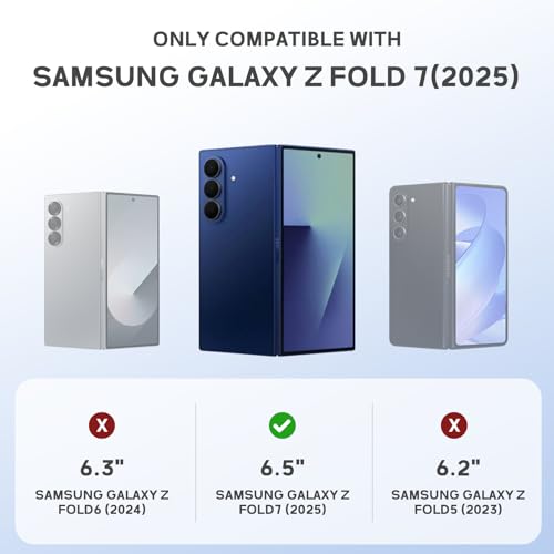 for Samsung Galaxy Z Fold7 Case, [Compatible with Magsafe], [Invisible Kickstand & HD Screen Protector], Anti-Yellowing Protective Phone Case for Samsung Galaxy Z Fold 7, Clear - color: Clear