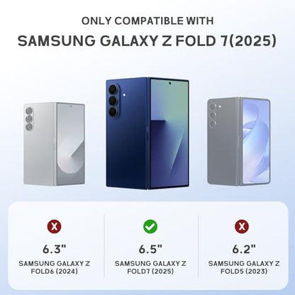 for Samsung Galaxy Z Fold7 Case, [Compatible with Magsafe], [Invisible Kickstand & HD Screen Protector], Anti-Yellowing Protective Phone Case for Samsung Galaxy Z Fold 7, Clear - color: Clear