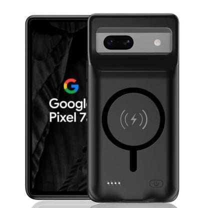 Battery Case for Pixel 7a, Upgraded 10000mAh Slim Rechargeable Portable Extended Battery Pack Supported Qi Wireless Charging Case Compatible with Pixel 7a (6.1 inch) Charging Case-Black - size: Pixel 7a