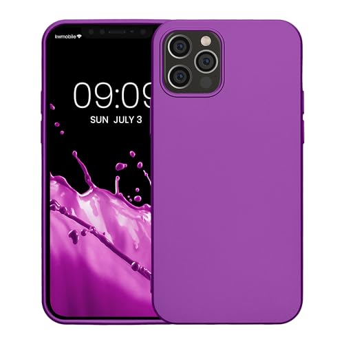kwmobile Case Compatible with Apple iPhone 12 / iPhone 12 Pro Case - Soft Slim Metallic TPU Silicone Cover - Metallic Violet - color: Metallic Violet