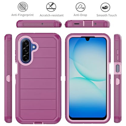 for Samsung Galaxy A17 Case with Belt Clip Holster & Kickstand, Heavy Duty 3-Layer Military Grade Rugged Full Body Protection Cover Case for Galaxy A17 5G (Wine/Pink) - color: Wine/Pink